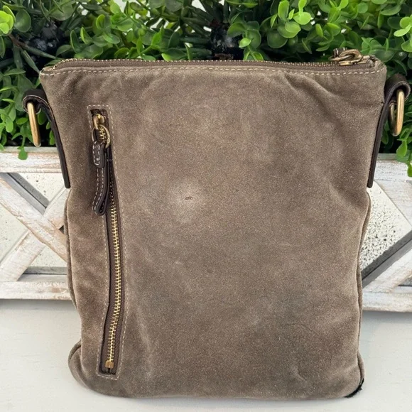 COACH VINTAGE Brown / Taupe Suede Hamilton Crossbody / Slingback Bag - EUC - Picture 4 of 16